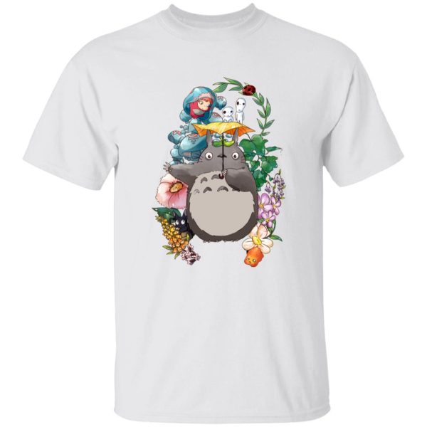 Japanese Totoro Plush - Totoro Umbrella and Friends T Shirt-Apparel, Japanese Totoro Plush, My Neighbor Totoro, Tshirt