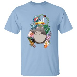 Japanese Totoro Plush - Totoro Umbrella and Friends T Shirt-Apparel, Japanese Totoro Plush, My Neighbor Totoro, Tshirt