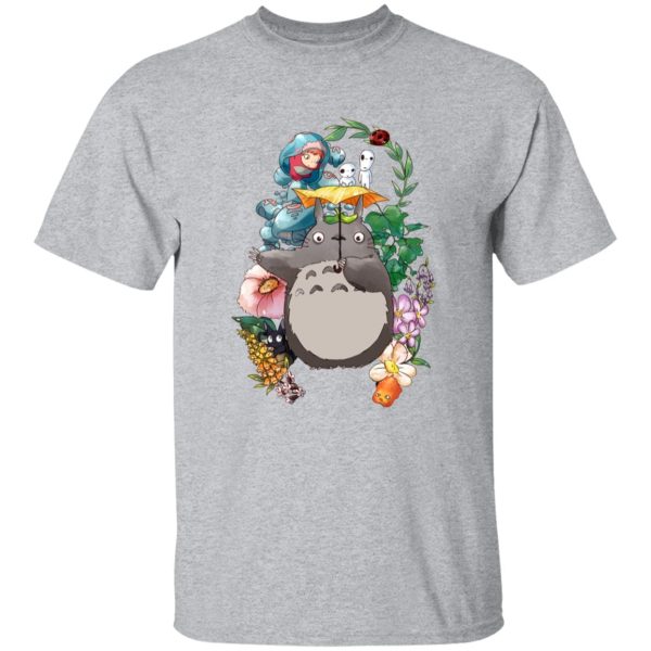 Japanese Totoro Plush - Totoro Umbrella and Friends T Shirt-Apparel, Japanese Totoro Plush, My Neighbor Totoro, Tshirt