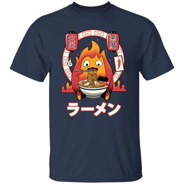 Howl's Moving Castle Piano Sheet - Howl’s Moving Castle – Calcifer Loves Ramen T Shirt-Apparel, Howl's Moving Castle, Howl's Moving Castle Piano Sheet, Tshirt