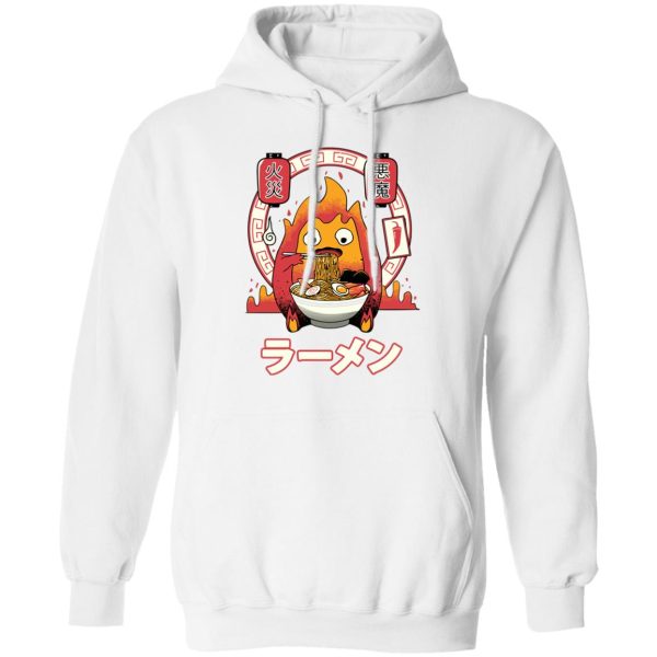 Howl's Moving Castle Dog - Howl’s Moving Castle – Calcifer Loves Ramen Hoodie-Apparel, Hoodie, Howl's Moving Castle, Howl's Moving Castle Dog