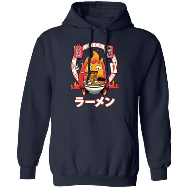 Howl's Moving Castle Dog - Howl’s Moving Castle – Calcifer Loves Ramen Hoodie-Apparel, Hoodie, Howl's Moving Castle, Howl's Moving Castle Dog