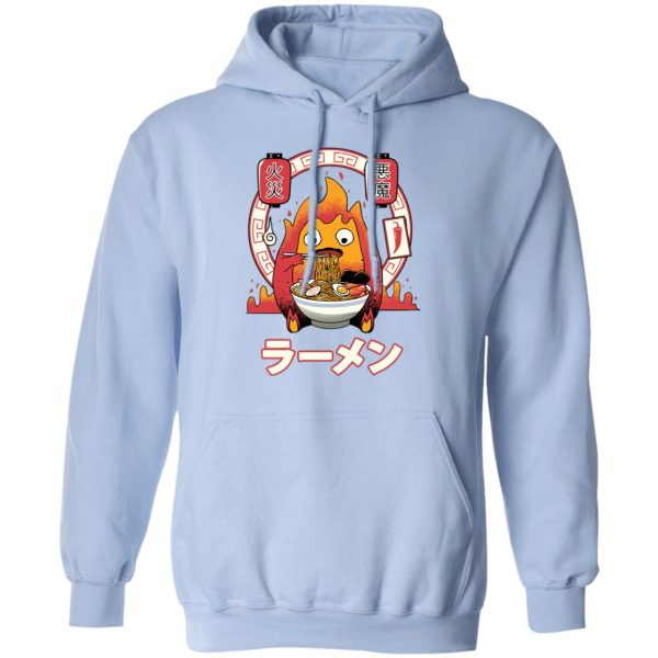 Howl's Moving Castle Dog - Howl’s Moving Castle – Calcifer Loves Ramen Hoodie-Apparel, Hoodie, Howl's Moving Castle, Howl's Moving Castle Dog