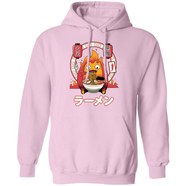 Howl's Moving Castle Dog - Howl’s Moving Castle – Calcifer Loves Ramen Hoodie-Apparel, Hoodie, Howl's Moving Castle, Howl's Moving Castle Dog