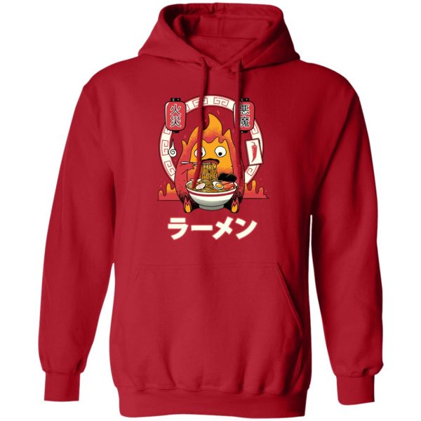 Howl's Moving Castle Dog - Howl’s Moving Castle – Calcifer Loves Ramen Hoodie-Apparel, Hoodie, Howl's Moving Castle, Howl's Moving Castle Dog