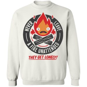 Howl's Moving Castle Movie - Howl’s Moving Castle – Never Leave a Fire Sweatshirt-Apparel, Howl's Moving Castle, Howl's Moving Castle Movie, Sweatshirt