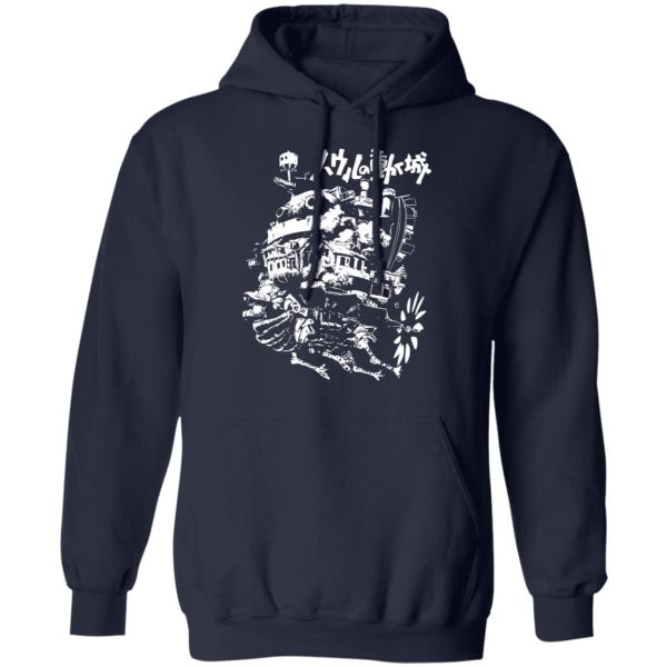 Sophie Hatter Howl's Moving Castle - Howl’s Castle in Black and White Hoodie-Apparel, Hoodie, Howl's Moving Castle, Sophie Hatter Howl's Moving Castle