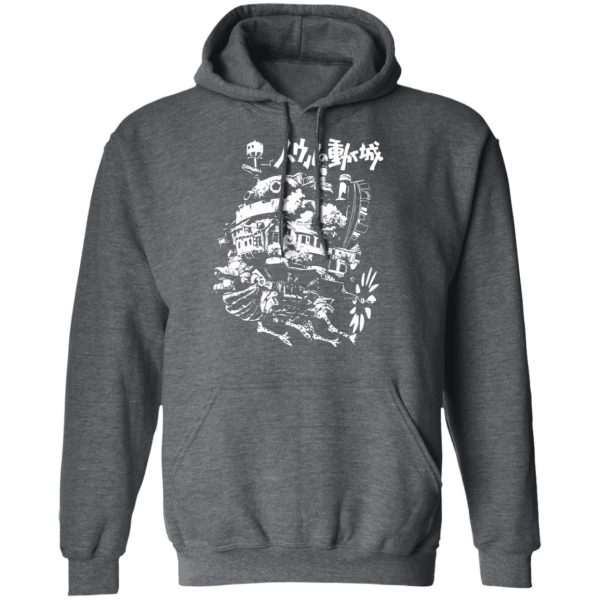 Sophie Hatter Howl's Moving Castle - Howl’s Castle in Black and White Hoodie-Apparel, Hoodie, Howl's Moving Castle, Sophie Hatter Howl's Moving Castle