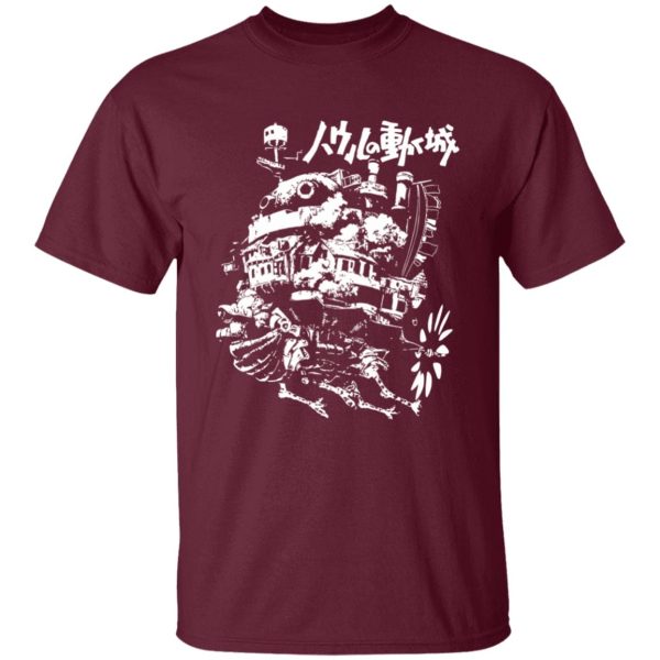 Characters From Howl's Moving Castle - Howl’s Castle in Black and White T Shirt-Apparel, Characters From Howl's Moving Castle, Howl's Moving Castle, Tshirt