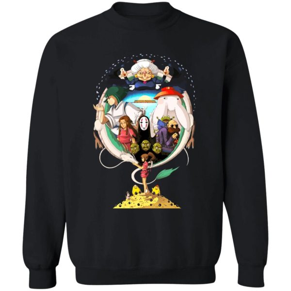 Spirited Away Dragon - Spirited Away Characters Compilation Sweatshirt Unisex-Apparel, Dust Sprites Spirited Away, Spirited Away, Spirited Away Dragon, Spirited Away Review, Sweatshirt