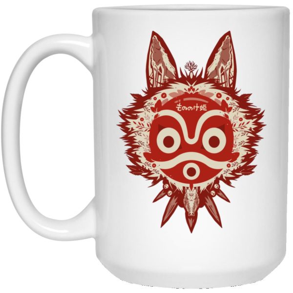 Princess Mononoke With Wolf - Princess Mononoke Mask Mug-Accessories, House Decor, Mug, princess mononoke, Princess Mononoke With Wolf