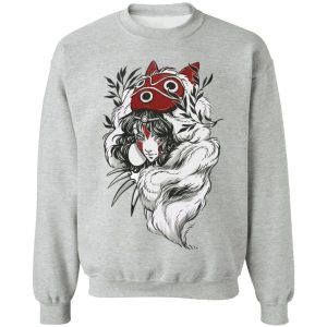 Princess Mononoke Spirits - Princess Mononoke Black and White Fanart Sweatshirt-Apparel, princess mononoke, Princess Mononoke Spirits, Sweatshirt