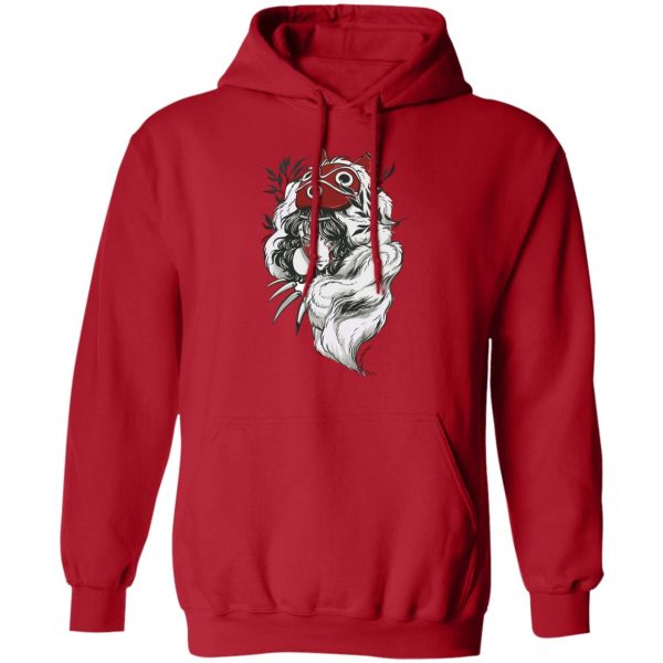 Anime Film Princess Mononoke - Princess Mononoke Black and White Fanart Hoodie-Anime Film Princess Mononoke, Apparel, Hoodie, princess mononoke