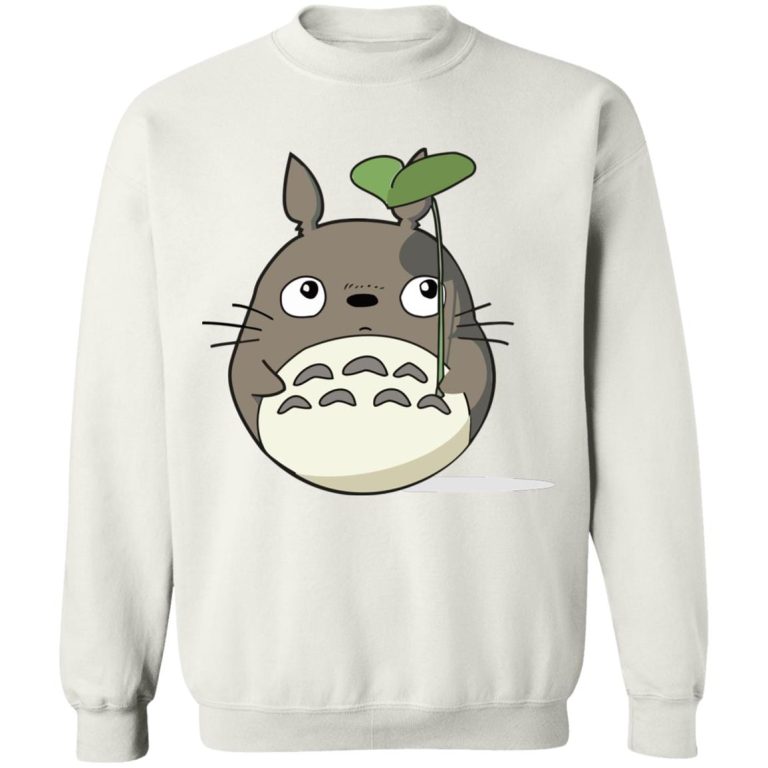 Totoro Plushie - Totoro and the Leaf Umbrella Sweatshirt-Apparel, My Neighbor Totoro, Sweatshirt, Totoro Plushie