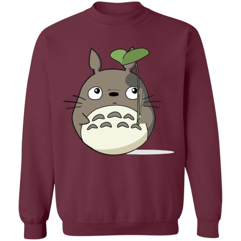 Totoro Plushie - Totoro and the Leaf Umbrella Sweatshirt-Apparel, My Neighbor Totoro, Sweatshirt, Totoro Plushie