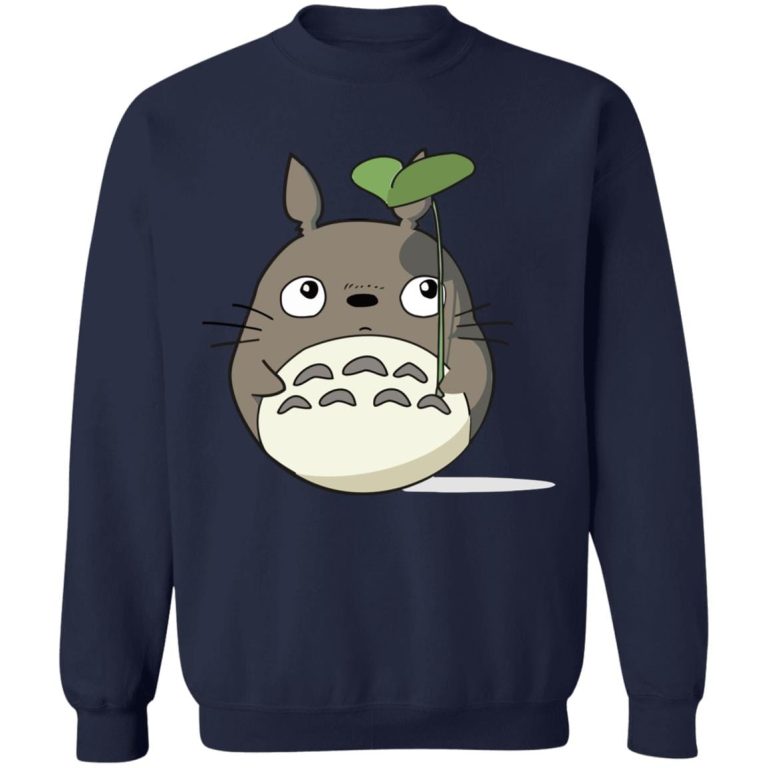 Totoro Plushie - Totoro and the Leaf Umbrella Sweatshirt-Apparel, My Neighbor Totoro, Sweatshirt, Totoro Plushie