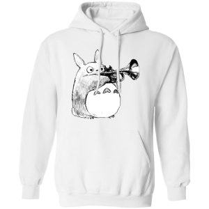 My Neighbor Totoro Characters - Totoro and the trumpet Hoodie-Apparel, Hoodie, My Neighbor Totoro, My Neighbor Totoro Characters