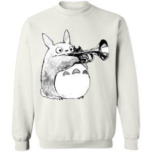 Totoro Movie - Totoro and the trumpet Sweatshirt-Apparel, My Neighbor Totoro, Sweatshirt, Totoro Movie