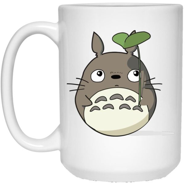 Totoro Poster - Totoro and the Leaf Umbrella Mug-Accessories, House Decor, Mug, My Neighbor Totoro, Totoro Poster