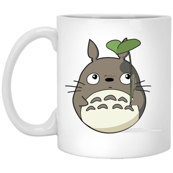 Totoro Poster - Totoro and the Leaf Umbrella Mug-Accessories, House Decor, Mug, My Neighbor Totoro, Totoro Poster