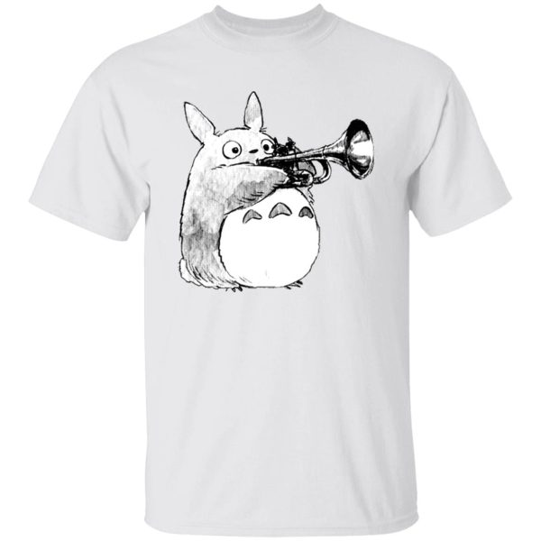 Chibi Totoro - Totoro and the trumpet T Shirt-Apparel, Chibi Totoro, My Neighbor Totoro, Tshirt