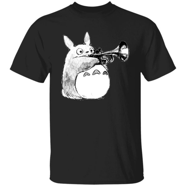 Chibi Totoro - Totoro and the trumpet T Shirt-Apparel, Chibi Totoro, My Neighbor Totoro, Tshirt