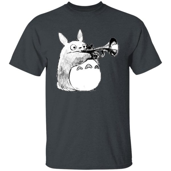 Chibi Totoro - Totoro and the trumpet T Shirt-Apparel, Chibi Totoro, My Neighbor Totoro, Tshirt