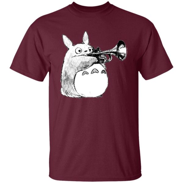 Chibi Totoro - Totoro and the trumpet T Shirt-Apparel, Chibi Totoro, My Neighbor Totoro, Tshirt