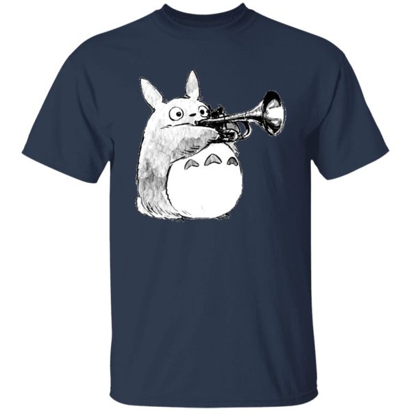 Chibi Totoro - Totoro and the trumpet T Shirt-Apparel, Chibi Totoro, My Neighbor Totoro, Tshirt