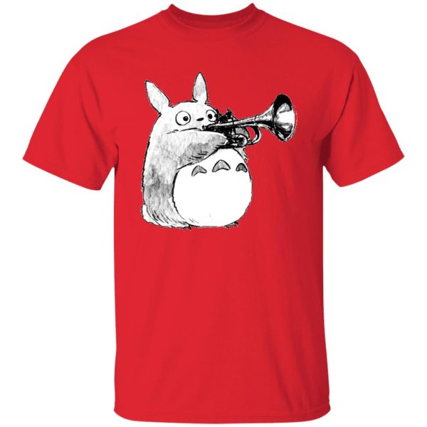 Chibi Totoro - Totoro and the trumpet T Shirt-Apparel, Chibi Totoro, My Neighbor Totoro, Tshirt