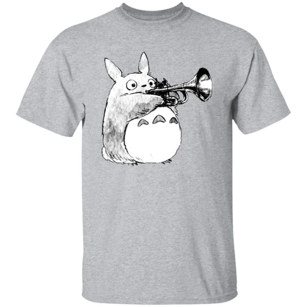 Chibi Totoro - Totoro and the trumpet T Shirt-Apparel, Chibi Totoro, My Neighbor Totoro, Tshirt