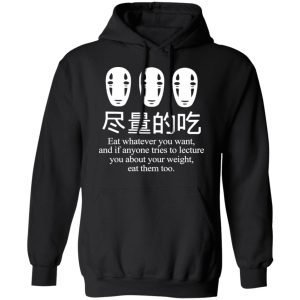 Miyazaki Spirited Away - No Face Kaonashi Eat Whatever You Want Hoodie-Apparel, Hoodie, kaonashi, Miyazaki Spirited Away, no face, Spirited Away