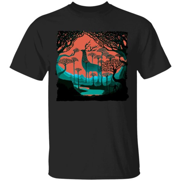 Princess Mononoke Forest Spirit Black - Princess Mononoke – Shishigami of The Forest T Shirt Unisex-Apparel, princess mononoke, Princess Mononoke Forest Spirit Black, Tshirt