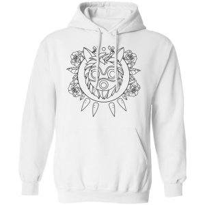 Princess Mononoke Tree Spirits - Princess Mononoke Mask in Black and White Hoodie Unisex-Apparel, Hoodie, princess mononoke, Princess Mononoke Tree Spirits