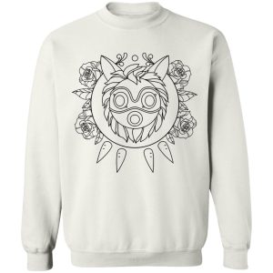 Anime Film Princess Mononoke - Princess Mononoke Mask in Black and White Sweatshirt Unisex-Anime Film Princess Mononoke, Apparel, princess mononoke, Sweatshirt