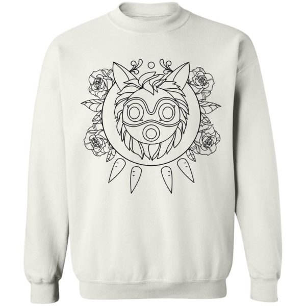 Anime Film Princess Mononoke - Princess Mononoke Mask in Black and White Sweatshirt Unisex-Anime Film Princess Mononoke, Apparel, princess mononoke, Sweatshirt