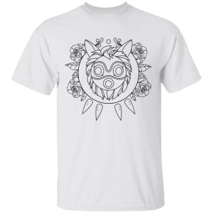 Princess Mononoke Kodama - Princess Mononoke Mask in Black and White T Shirt Unisex-Apparel, princess mononoke, Princess Mononoke Kodama, Tshirt