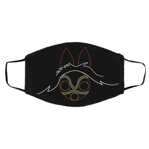 Princess Mononoke Forest Spirit - Princess Mononoke Minimalist Face Mask-Accessories, Face Mask, princess mononoke, Princess Mononoke Forest Spirit