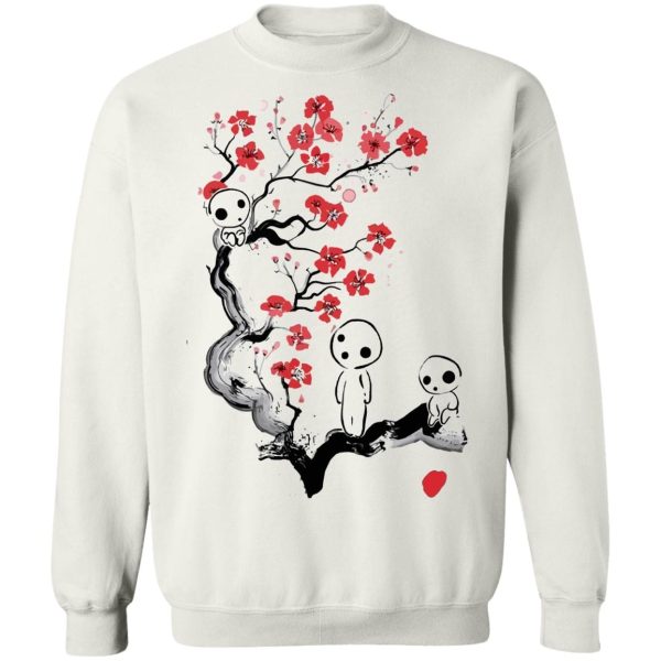 Studio Ghibli Princess Mononoke - Princess Mononoke – Tree Spirits on the Cherry Blossom Sweatshirt Unisex-Apparel, princess mononoke, Studio Ghibli Princess Mononoke, Sweatshirt