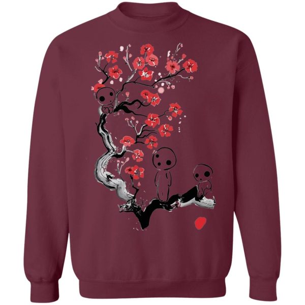 Studio Ghibli Princess Mononoke - Princess Mononoke – Tree Spirits on the Cherry Blossom Sweatshirt Unisex-Apparel, princess mononoke, Studio Ghibli Princess Mononoke, Sweatshirt