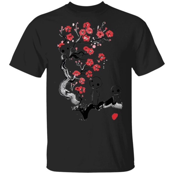 Princess Mononoke Wallpaper - Princess Mononoke – Tree Spirits on the Cherry Blossom T Shirt Unisex-Apparel, princess mononoke, Princess Mononoke Wallpaper, Tshirt