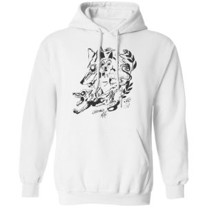 Princess Mononoke-ashitaka - Princess Mononoke and The Wolf Creative Art Hoodie Unisex-Apparel, Hoodie, princess mononoke, Princess Mononoke Ashitaka