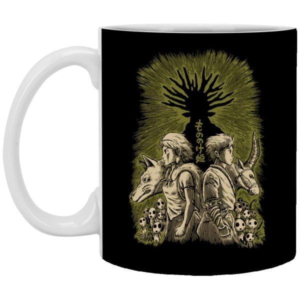 Forest Spirits Princess Mononoke - Princess Mononoke – San and Ashitaka Mug-Accessories, Forest Spirits Princess Mononoke, House Decor, Mug, princess mononoke