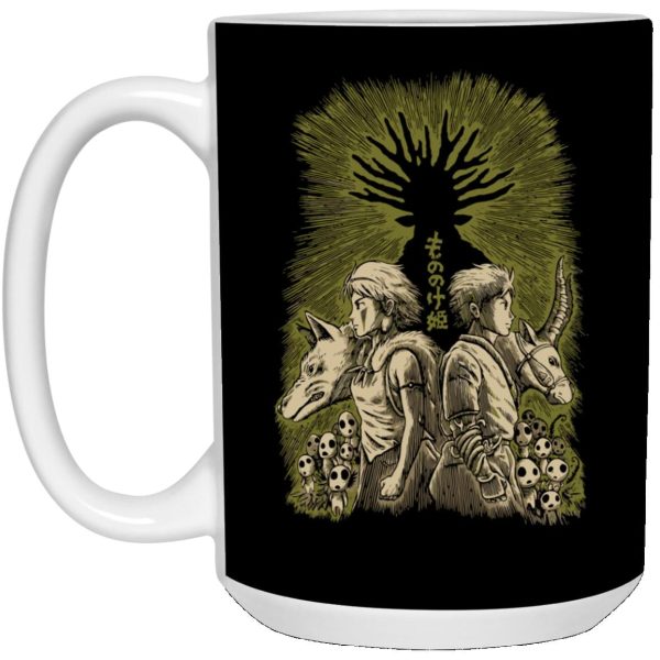 Forest Spirits Princess Mononoke - Princess Mononoke – San and Ashitaka Mug-Accessories, Forest Spirits Princess Mononoke, House Decor, Mug, princess mononoke