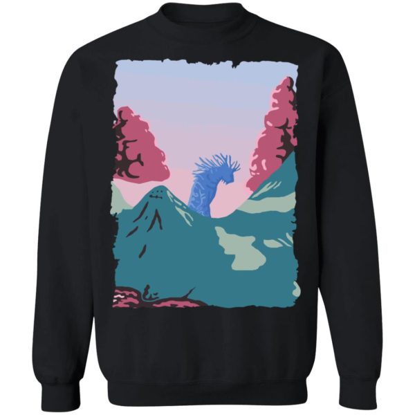 Princess Mononoke Forest Spirit Black - Princess Mononoke – Shishigami Night time Sweatshirt Unisex-Apparel, princess mononoke, Princess Mononoke Forest Spirit Black, Sweatshirt