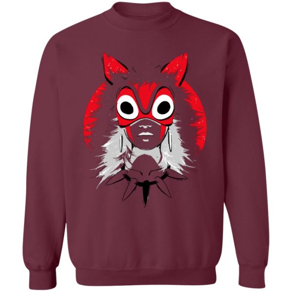 Princess Mononoke Mononoke Hime - Princess Mononoke and the Broken Mask Sweatshirt-Apparel, princess mononoke, Princess Mononoke Mononoke Hime, Sweatshirt