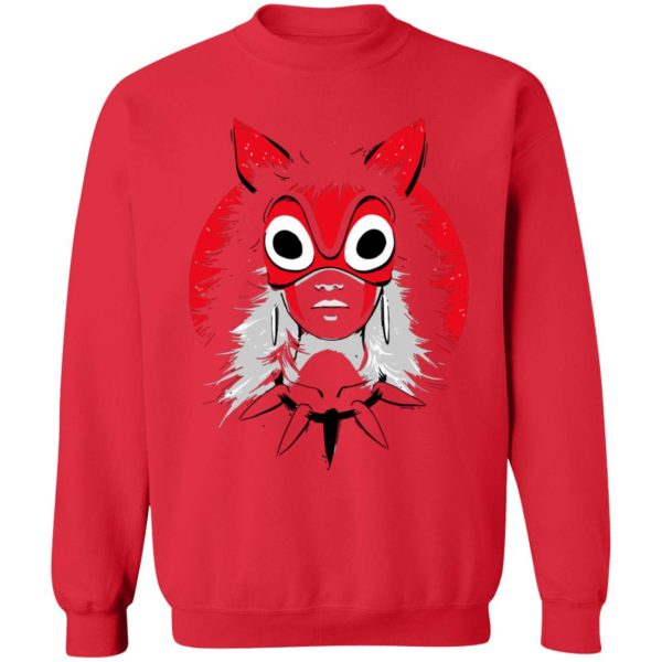 Princess Mononoke Mononoke Hime - Princess Mononoke and the Broken Mask Sweatshirt-Apparel, princess mononoke, Princess Mononoke Mononoke Hime, Sweatshirt