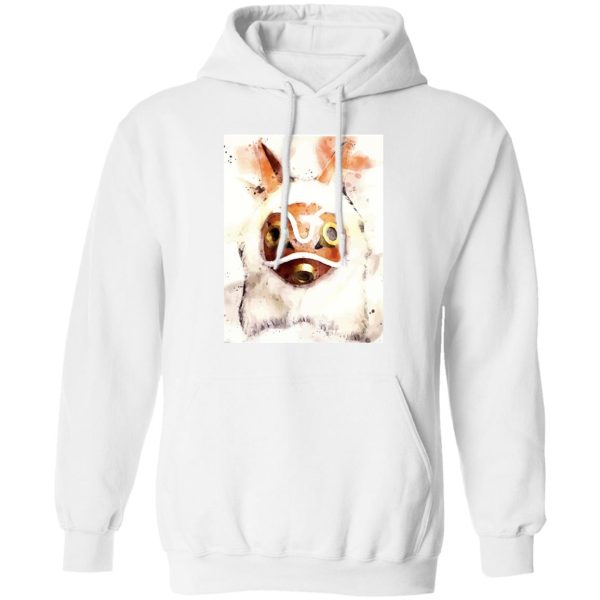 Yakul Princess Mononoke - Princess Mononoke Mask Watercoloured Classic Hoodie-Apparel, Hoodie, princess mononoke, Yakul Princess Mononoke