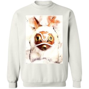 Princess Mononoke Cast - Princess Mononoke Mask Watercoloured Classic Sweatshirt-Apparel, princess mononoke, Princess Mononoke Cast, Sweatshirt