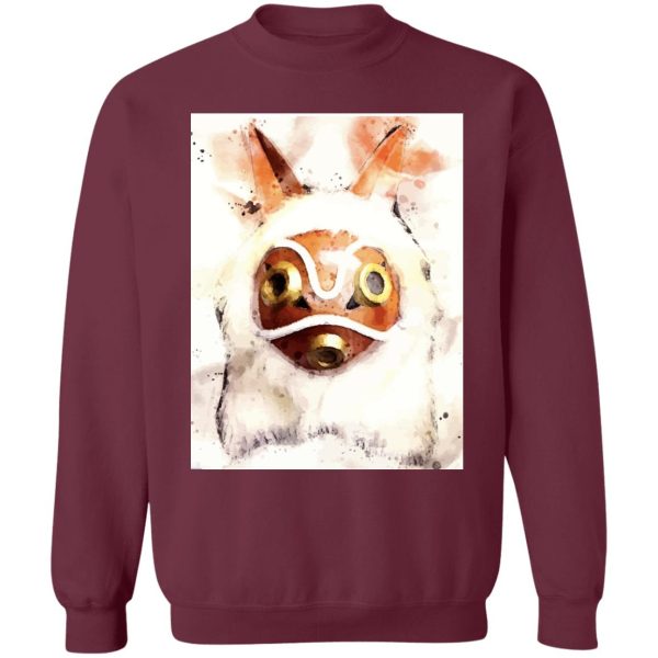 Princess Mononoke Cast - Princess Mononoke Mask Watercoloured Classic Sweatshirt-Apparel, princess mononoke, Princess Mononoke Cast, Sweatshirt